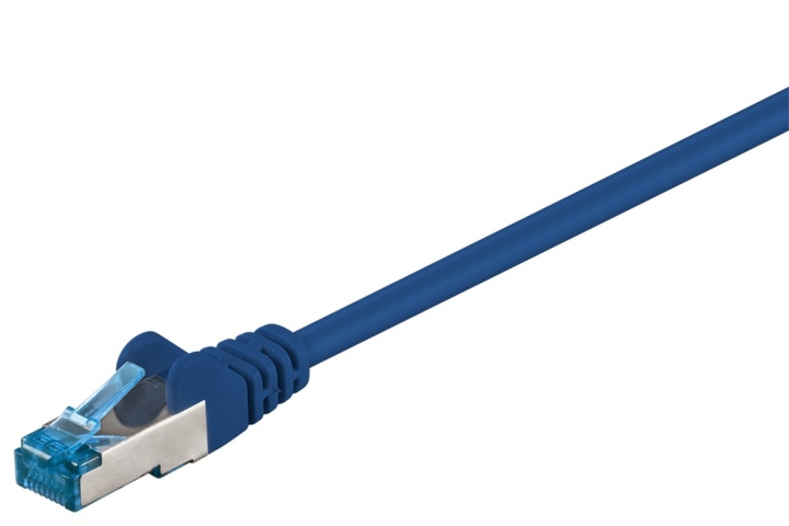 Goobay Patchkabel CAT 6A, S/FTP (PiMF), blå, 10 m opparledare (CU), halogenfri kabelhölje (LSZH) i gruppen Datautstyr / Kabler og adaptere / Nettverk / Cat6 hos TP E-commerce Nordic AB (C39703)