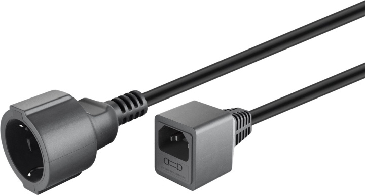 Goobay Jordingskontaktforlengelse, 1,5 m, svart Beskyttelseskontaktkontakt (type F, CEE 7/7) > apparatstøpsel C14 (kald apparattilkobling) i gruppen Datautstyr / Kabler og adaptere / elektriske kabler hos TP E-commerce Nordic AB (C40120)