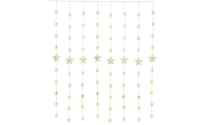 Goobay 80 LED-stjernegardin med fjernkontroll, timerfunksjon, 8 lysmoduser, dimmer og 31 V ekstern transformator, varmhvit (3000 K) i gruppen Elektronikk / Lys / LED sløyfer hos TP E-commerce Nordic AB (C40127)