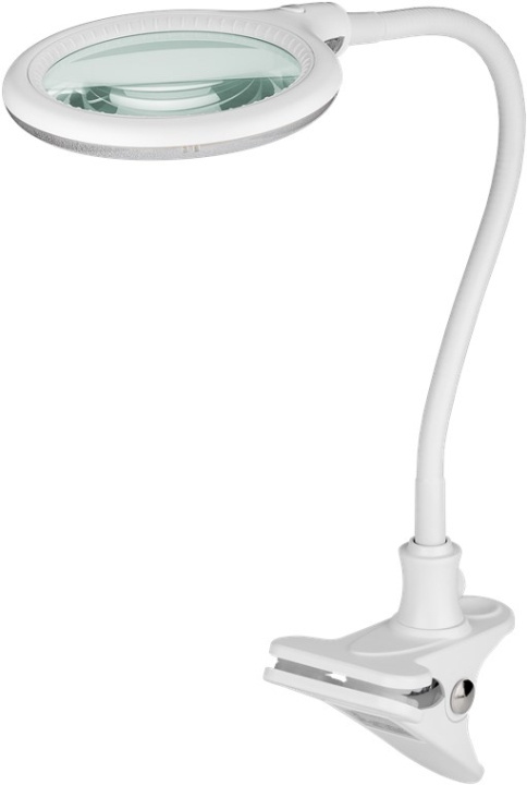 Goobay LED-forstørrelseslampe med klips, 6 W, hvit 480 lm, 100 mm glasslinse, 1,75x forstørrelse, 3 dioptrier i gruppen HJEM, HUS OG HAGE / Verktøy / Annet verktøy og tilbehør hos TP E-commerce Nordic AB (C40172)