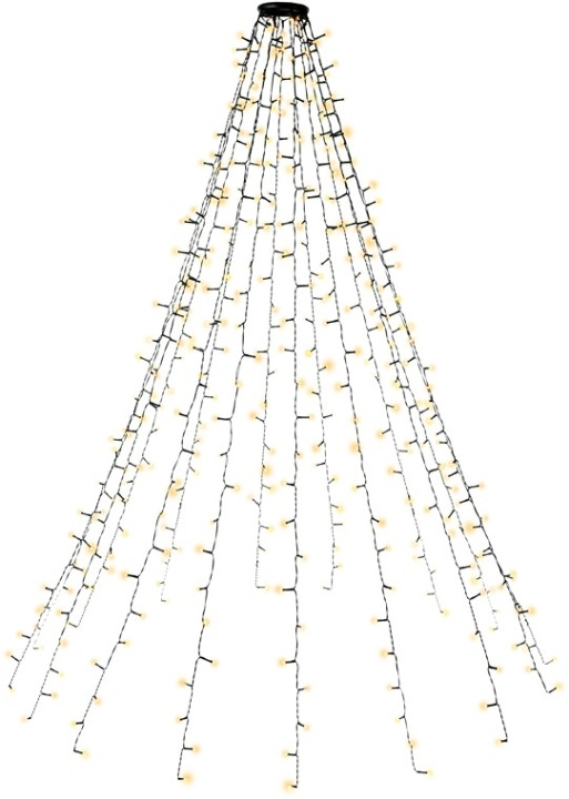 Goobay 400 LED juletrebelysning med ring, timer og minnefunksjon, 8 lysmoduser, 24 V ekstern transformator, varmhvit (3000 K), for innendørs og utendørs bruk (IP44) i gruppen Elektronikk / Lys / LED sløyfer hos TP E-commerce Nordic AB (C40179)