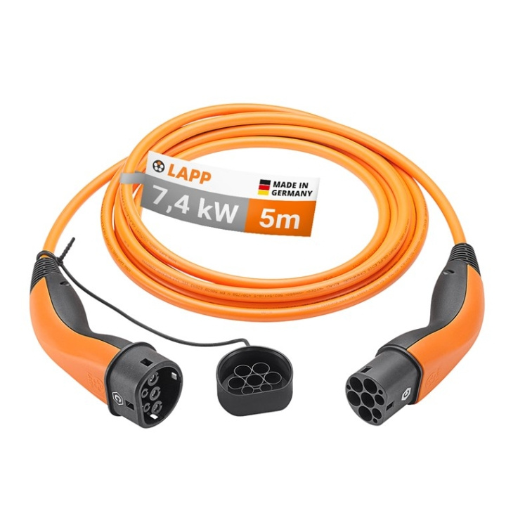 LAPP MOBILITY Laddkabel Typ 2, upp till 7,4 kW, 5 m, orange (5555934026) 32 A, 1-fas, för laddning av hybrid- och elbilar med Typ 2-anslutning i gruppen Bil / Elbil hos TP E-commerce Nordic AB (C40195)