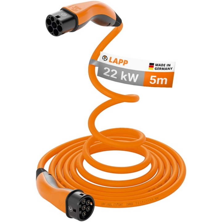 LAPP MOBILITY HELIX Type 2-ladekabel, opptil 22 kW, m, oransje (5555935015) 32 A, 3-faset, for lading av hybrid- og elbiler med Type 2-tilkobling i gruppen Bil / Elbil hos TP E-commerce Nordic AB (C40205)