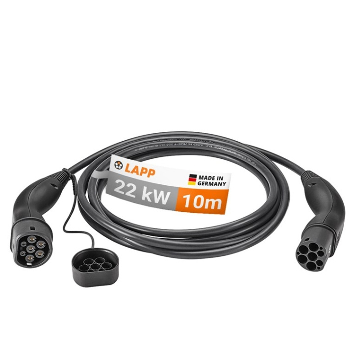 LAPP MOBILITY Ladekabel Type 2, opptil 22 kW, 10 m, svart (5555934032) 32 A, 3-faset, for lading av hybrid- og elbiler med Type 2-tilkobling i gruppen Bil / Elbil hos TP E-commerce Nordic AB (C40210)