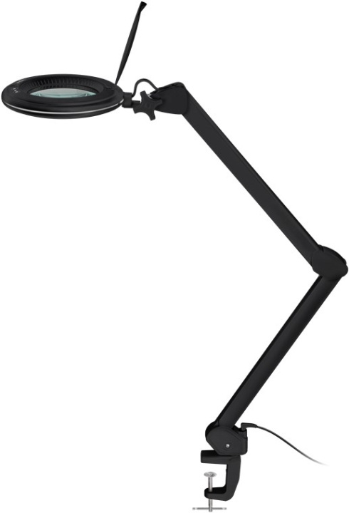 Goobay LED-forstørrelseslampe med klips, 10 W, svart 800 lm, justerbar lysstyrke og lysfarge, 127 mm glasslinse, 1,75x forstørrelse, 3 dioptrier i gruppen HJEM, HUS OG HAGE / Verktøy / Annet verktøy og tilbehør hos TP E-commerce Nordic AB (C40233)