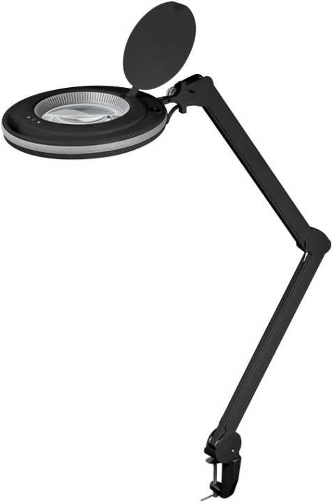 Goobay LED-forstørrelseslampe med klips, 9 W, svart 80-730 lm, dimbar, 127 mm krystallglasslinse, 1,75x forstørrelse, 3 dioptrier i gruppen HJEM, HUS OG HAGE / Verktøy / Annet verktøy og tilbehør hos TP E-commerce Nordic AB (C40234)