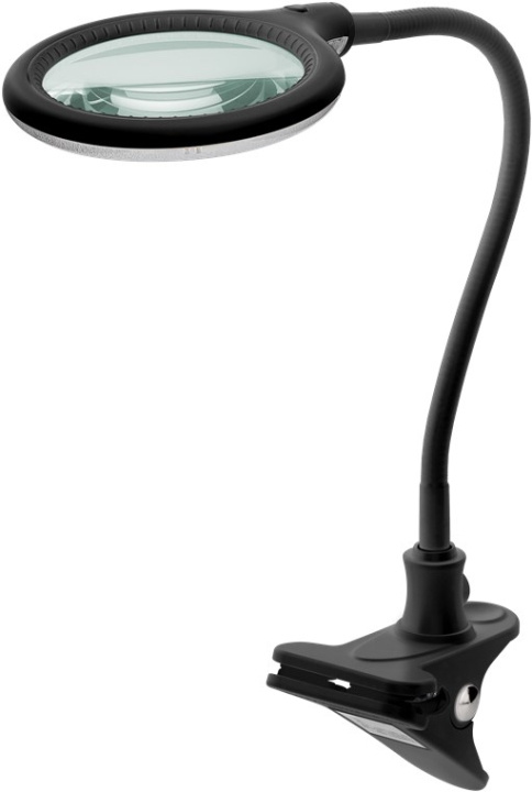 Goobay LED-förstoringslampa med klämma, 6 W, svart 480 lm, 100 mm glaslins, 1,75x förstoring, 3 dioptrier i gruppen HJEM, HUS OG HAGE / Verktøy / Annet verktøy og tilbehør hos TP E-commerce Nordic AB (C40257)