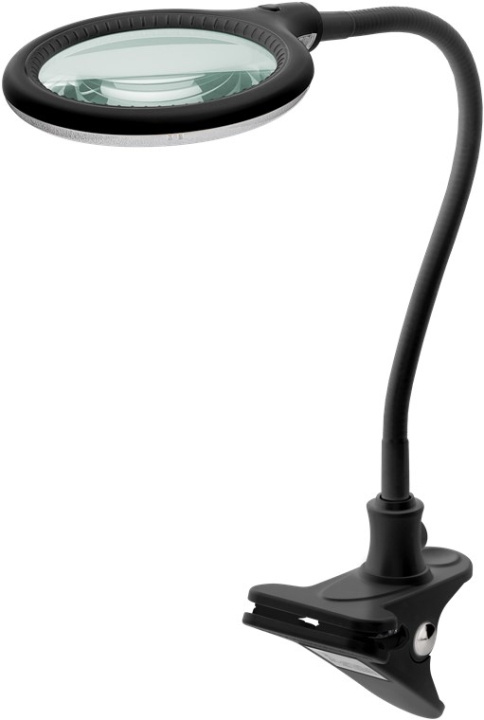 Goobay LED-forstørrelseslampe med klips, 6 W, svart 480 lm, 100 mm glasslinse, 1,75x forstørrelse, 3 dioptrier i gruppen HJEM, HUS OG HAGE / Verktøy / Annet verktøy og tilbehør hos TP E-commerce Nordic AB (C40257)