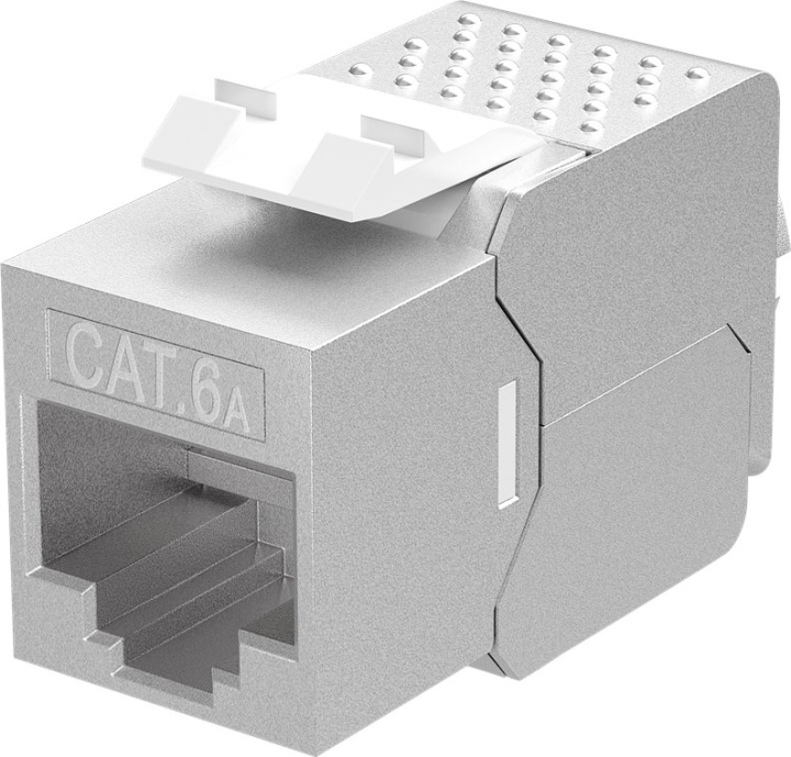 Goobay Keystone-modul RJ45 CAT 6A, STP, slim-line 14,7 mm bred, crocodile typ, klämlist för IDC-montering (verktygsfri) i gruppen Datautstyr / Kabler og adaptere / Nettverk / Adaptere og koblinger hos TP E-commerce Nordic AB (C40286)