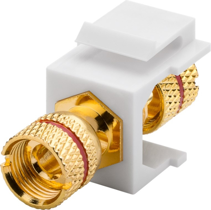 Goobay Keystone-modul, høyttaler 16,2 mm bredde, polklemme > gjenget stikkontakt, rød i gruppen Datautstyr / Kabler og adaptere / Nettverk / Adaptere og koblinger hos TP E-commerce Nordic AB (C40289)