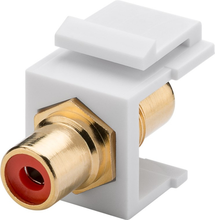 Goobay Keystone-modul RCA 2 x cinch-kontakt, rød, gullbelagt i gruppen Datautstyr / Kabler og adaptere / Nettverk / Adaptere og koblinger hos TP E-commerce Nordic AB (C40290)