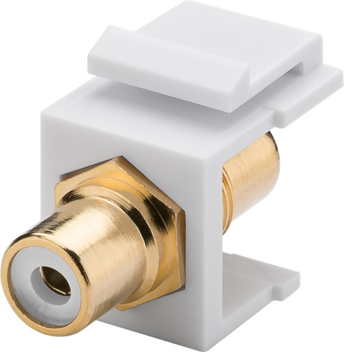 Goobay Keystone-modul RCA 2 x cinch-kontakt, hvit, gullbelagt i gruppen Datautstyr / Kabler og adaptere / Nettverk / Adaptere og koblinger hos TP E-commerce Nordic AB (C40291)