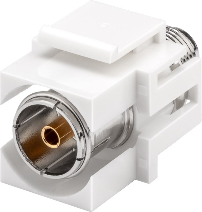 Goobay Keystone-modul, SAT/antenn, slätt infälld montering IEC / koaxialt uttag > F uttag 90 ° i gruppen Datautstyr / Kabler og adaptere / Nettverk / Adaptere og koblinger hos TP E-commerce Nordic AB (C40297)