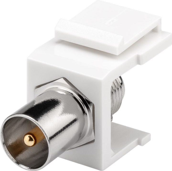 Goobay Keystone-modul, SAT/antenne IEC/koaksialplugg > F-kontakt 90° i gruppen Datautstyr / Kabler og adaptere / Nettverk / Adaptere og koblinger hos TP E-commerce Nordic AB (C40299)