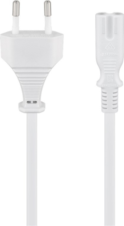 Goobay Tilkoblingskabel Euro-plugg, 5 m, hvit Euro-plugg (type C, CEE 7/16) > apparatkontakt C7 i gruppen Datautstyr / Kabler og adaptere / elektriske kabler hos TP E-commerce Nordic AB (C40326)