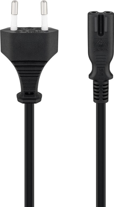 Goobay Tilkoblingskabel Euro-plugg, 5 m, svart Euro-plugg (type C, CEE 7/16) > apparatkontakt C7 i gruppen Datautstyr / Kabler og adaptere / elektriske kabler hos TP E-commerce Nordic AB (C40329)