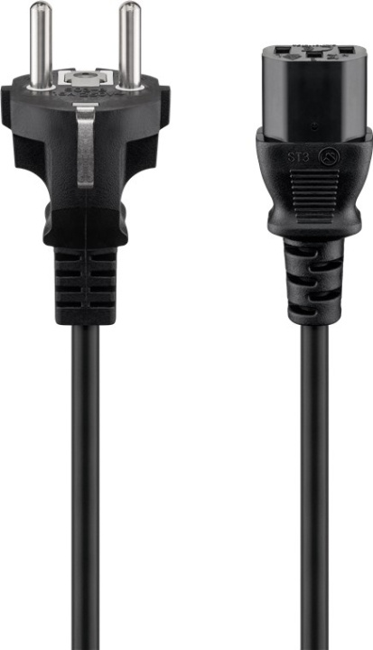 Goobay Tilkoblingskabel for kalde apparater, 5 m, svart Jordingsstift (type F, CEE 7/7) > Stikkontakt C13 (tilkobling av kaldt apparat) i gruppen Datautstyr / Kabler og adaptere / elektriske kabler hos TP E-commerce Nordic AB (C40364)