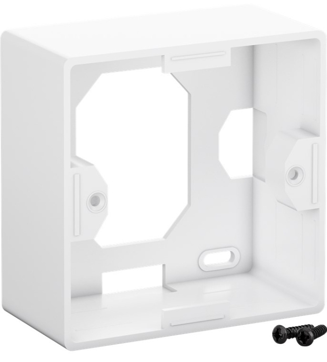 Goobay Overflatemontert skap egnet for Keystone frontplate 80 x 80 og CAT 6/6A koblingsboks i gruppen Datautstyr / Kabler og adaptere / Nettverk / Stikkontakter hos TP E-commerce Nordic AB (C40373)