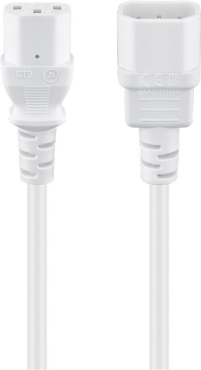 Goobay Forlengelseskabel for kjøleskap, 0,5 m, hvit Apparatplugg C14 (tilkobling til kaldt apparat) > Apparatkontakt C13 (tilkobling til kaldt apparat) i gruppen Datautstyr / Kabler og adaptere / elektriske kabler hos TP E-commerce Nordic AB (C40376)