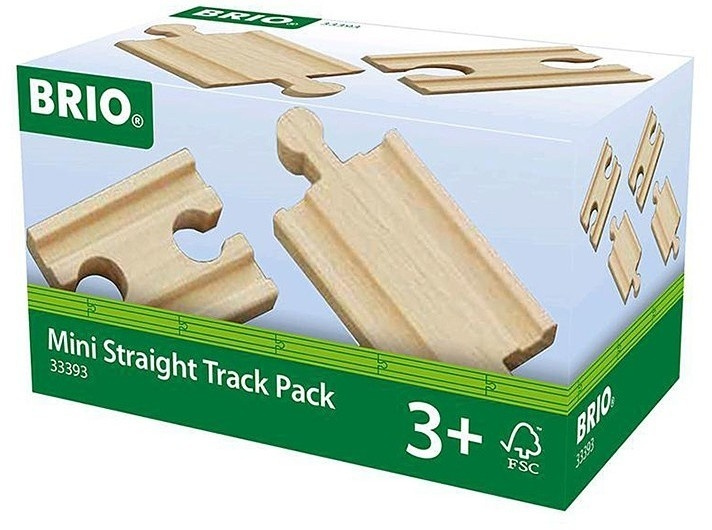 BRIO 33393 - Raka skenor, extra korta, 4st i gruppen LEKER, BARN OG BABY / Leker / Byggeleker / Brio Tågbanor hos TP E-commerce Nordic AB (C40398)