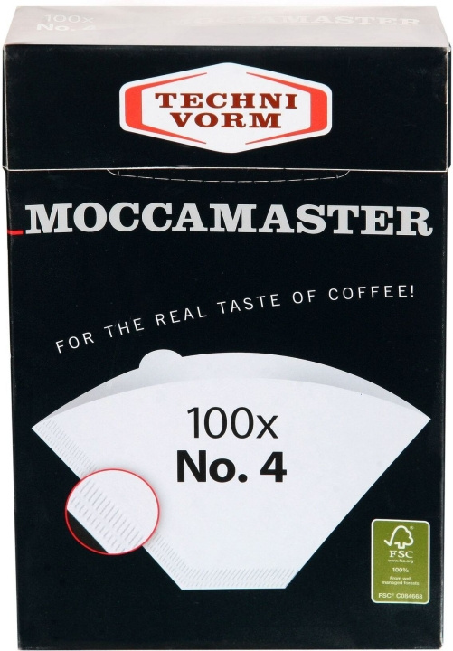 Moccamaster suodatinpaperi 1x4, 100 kpl i gruppen HJEM, HUS OG HAGE / Husholdningsapparater / Kaffe og espresso / Kapsler, filter og tilbehør hos TP E-commerce Nordic AB (C40878)