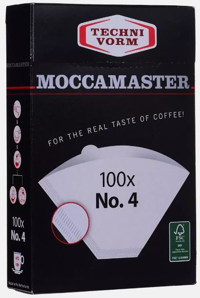 Moccamaster filterpapper 1x4, 100 st. i gruppen HJEM, HUS OG HAGE / Husholdningsapparater / Kaffe og espresso / Kapsler, filter og tilbehør hos TP E-commerce Nordic AB (C40878)