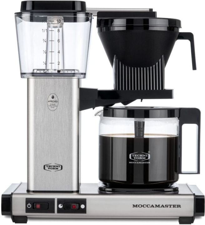 Moccamaster Automatic -kahvinkeitin, harjattu hopea i gruppen HJEM, HUS OG HAGE / Husholdningsapparater / Kaffe og espresso / Kaffetraktere hos TP E-commerce Nordic AB (C40893)