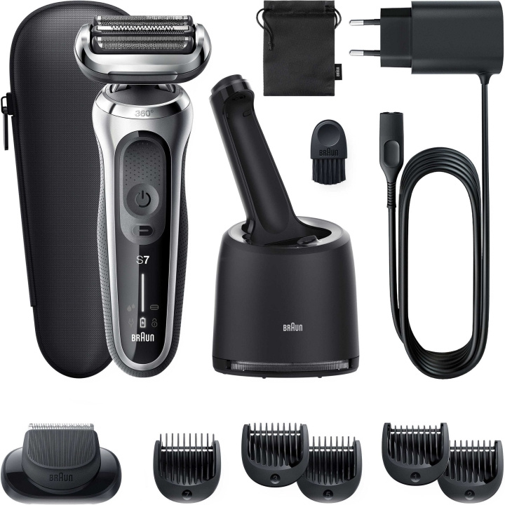 Braun Series 7 71-S7500cc - barbermaskin med rengjøringsstasjon i gruppen HELSE OG SKJØNNHET / Hår & styling / Barbering og trimming / Barbermaskiner hos TP E-commerce Nordic AB (C40913)