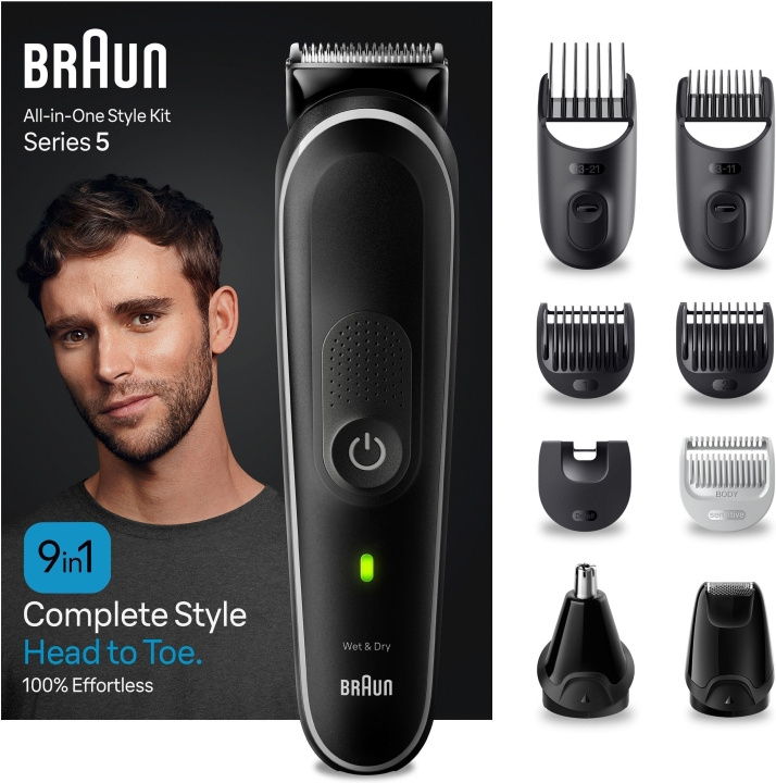 Braun All in One Series 5 MGK5410 9-in-1 -parta- ja vartalotrimmeri i gruppen HELSE OG SKJØNNHET / Hår & styling / Barbering og trimming / Skjeggtrimmere og tilbehør hos TP E-commerce Nordic AB (C40948)