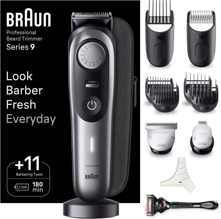 Braun Series 9 BT9440 -partatrimmeri i gruppen HELSE OG SKJØNNHET / Hår & styling / Barbering og trimming / Skjeggtrimmere og tilbehør hos TP E-commerce Nordic AB (C40953)