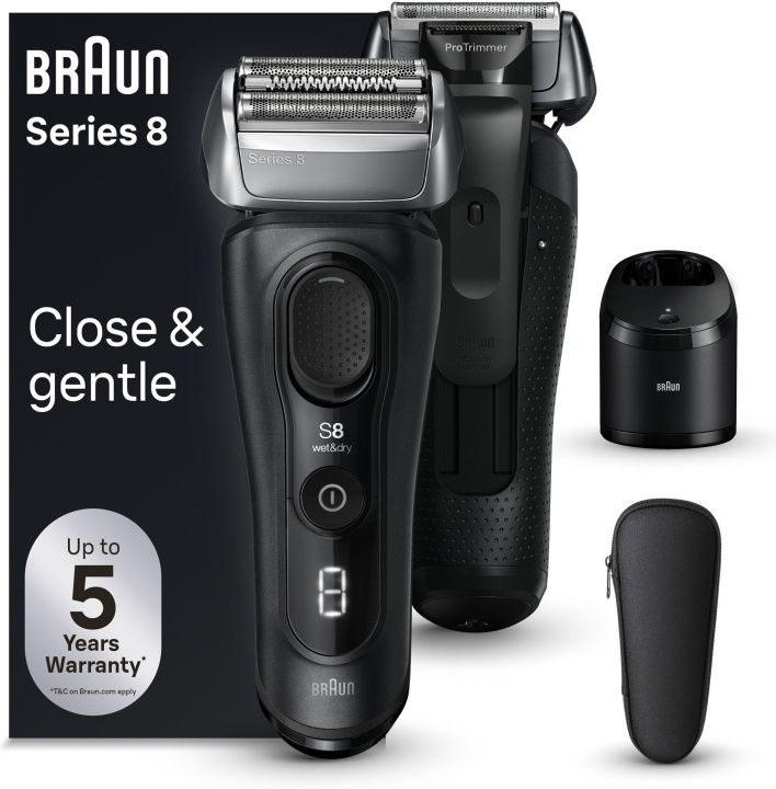 Braun Series 8 8560cc -parranajokone puhdistusasemalla i gruppen HELSE OG SKJØNNHET / Hår & styling / Barbering og trimming / Barbermaskiner hos TP E-commerce Nordic AB (C40979)