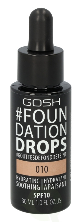Gosh Foundation Drops SPF10 30 ml Tan 010 i gruppen HELSE OG SKJØNNHET / Makeup / Makeup ansikt / Foundation hos TP E-commerce Nordic AB (C41485)