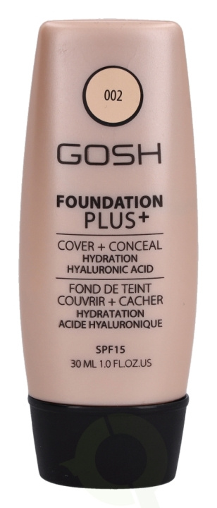 Gosh Foundation Plus+ SPF15 30 ml #002 Ivory i gruppen HELSE OG SKJØNNHET / Makeup / Makeup ansikt / Foundation hos TP E-commerce Nordic AB (C41486)