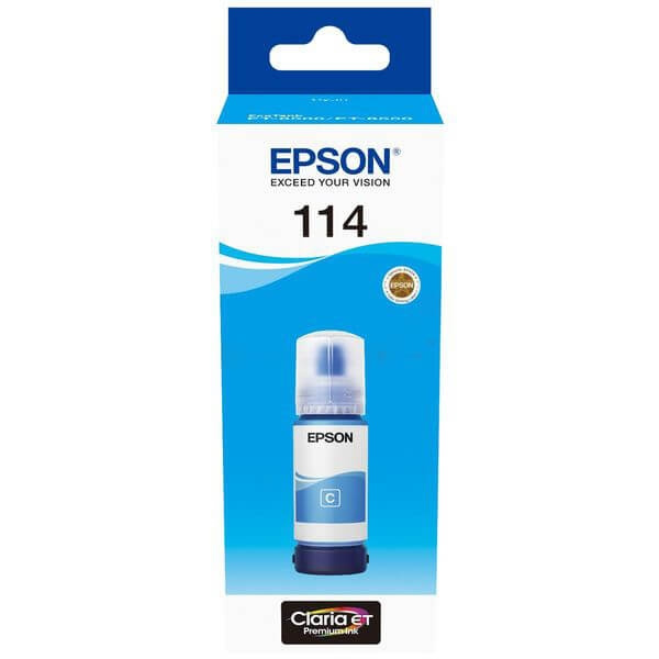 Epson Blekk C13T07B240 114 Cyan Ecotank i gruppen Datautstyr / Skrivere og tilbehør / Blekk og toner / Blekkpatroner / Epson hos TP E-commerce Nordic AB (C42035)