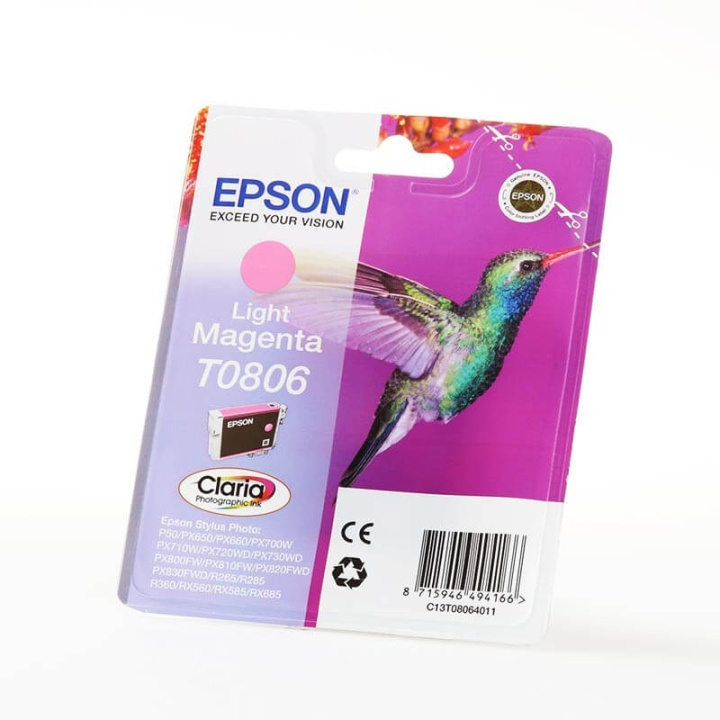 Epson Bläck C13T08064011 T0806 Ljus Magenta, Kolibri i gruppen Datautstyr / Skrivere og tilbehør / Blekk og toner / Blekkpatroner / Epson hos TP E-commerce Nordic AB (C42050)
