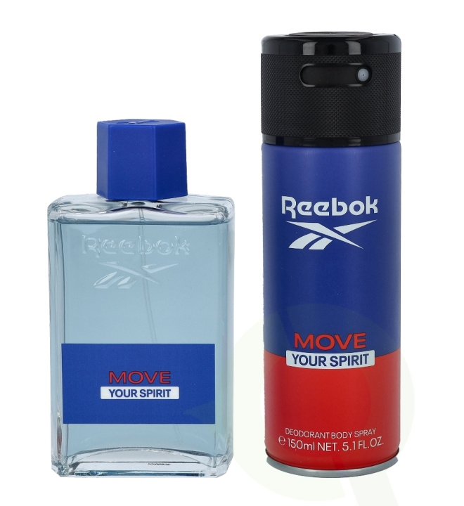Reebok Move Your Spirit Men Giftset 250 ml, Edt Spray 100ml/Body Spray 150ml i gruppen HELSE OG SKJØNNHET / Gavesett / Gavesett for ham hos TP E-commerce Nordic AB (C42305)