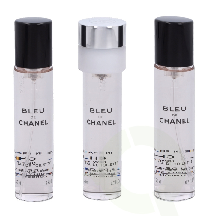 Chanel Bleu De Chanel Pour Homme Giftset 60 ml, 3x Edt Spray Refill 20ml - Twist and Spray - Travel Sprays i gruppen HELSE OG SKJØNNHET / Gavesett / Gavesett for ham hos TP E-commerce Nordic AB (C42432)