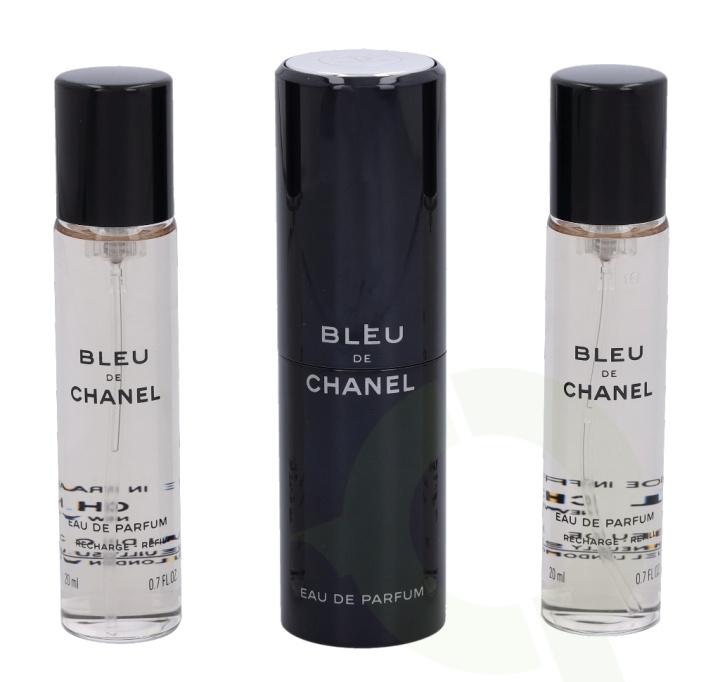 Chanel Bleu De Chanel Pour Homme Giftset 60 ml, 3x20ml Edp Travel Spray & 2 Refills i gruppen HELSE OG SKJØNNHET / Gavesett / Gavesett for ham hos TP E-commerce Nordic AB (C42437)