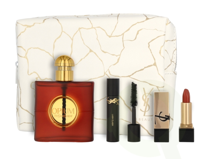 Yves Saint Laurent YSL Opium Pour Femme Giftset 53.3 ml, Edp Spray 50ml/Lipstick 1,3gr/Mascara 2ml/Pouch i gruppen HELSE OG SKJØNNHET / Gavesett / Gavesett for henne hos TP E-commerce Nordic AB (C42567)