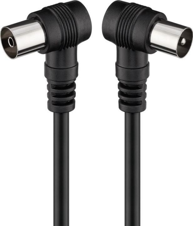 Goobay Vinklet antennekabel (koaksialplugg 90° > koaksialstikkontakt 90°, 1,5 m i gruppen Elektronikk / Kabler og adaptere / Antennekabler og tilbehør / Antennekabler hos TP E-commerce Nordic AB (C42598)