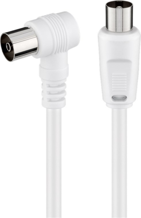 Goobay Vinklet antennekabel (koaksialplugg > koaksialstikkontakt 90°, 5 m i gruppen Elektronikk / Kabler og adaptere / Antennekabler og tilbehør / Antennekabler hos TP E-commerce Nordic AB (C42603)