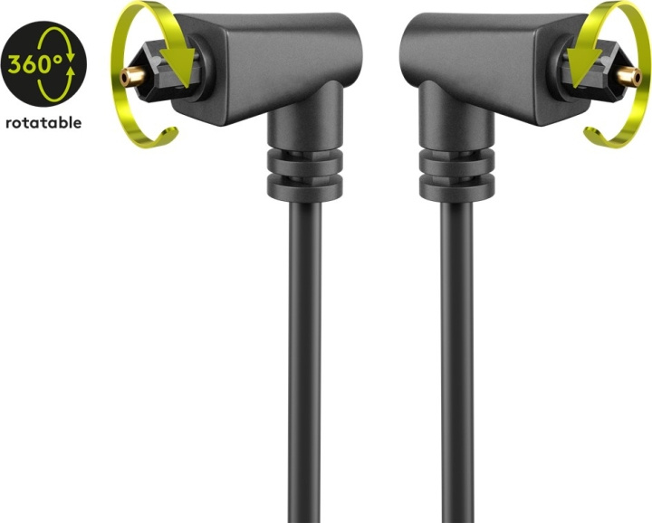 Goobay Toslink-kabel 2-fold vinklet og roterbar 90° Toslink-plugg > 90° Toslink-plugg, 2 m i gruppen Elektronikk / Kabler og adaptere / Lyd Digital hos TP E-commerce Nordic AB (C42660)