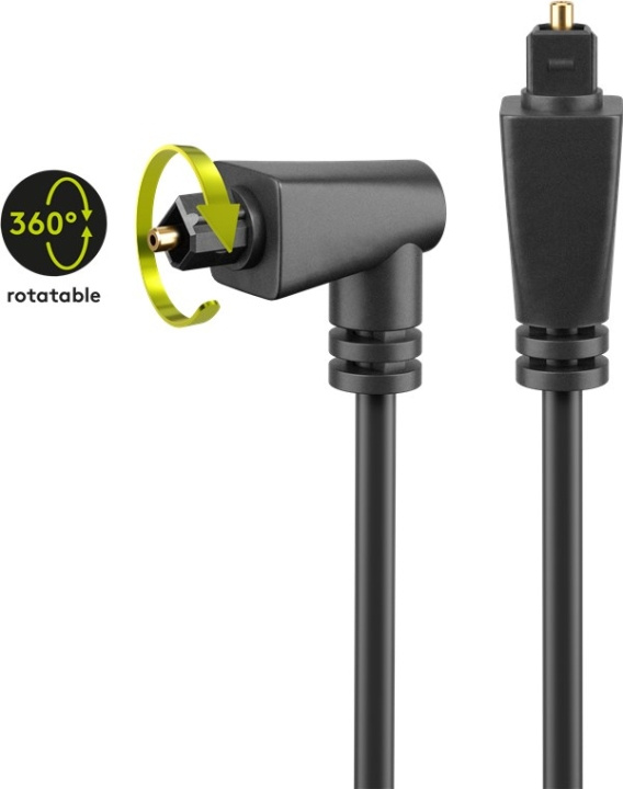 Goobay Toslink-kabel med vinklet og svingbar Toslink-kontakt > 90° Toslink-kontakt, 1 m i gruppen Elektronikk / Kabler og adaptere / Lyd Digital hos TP E-commerce Nordic AB (C42661)