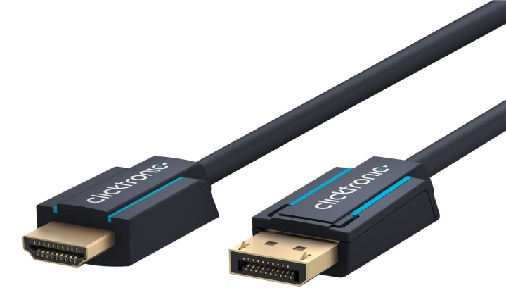 ClickTronic Aktiv DisplayPort™ til HDMI™ (4K/60 Hz)-adapterkabel Premium kabel | 1x DisplayPort™-kontakt >> 1x HDMI™-kontakt | 1,0 m | 4K @ 60 Hz i gruppen Datautstyr / Kabler og adaptere / DisplayPort / Kabler hos TP E-commerce Nordic AB (C42664)