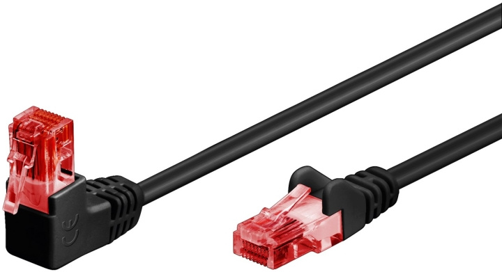 Goobay Kretskabel CAT 6, 1x 90° vinklet, U/UTP, svart kobberbelagt aluminiumsleder (CCA), snaplås på toppen, 1 m i gruppen Datautstyr / Kabler og adaptere / Nettverk / Cat6 hos TP E-commerce Nordic AB (C42747)