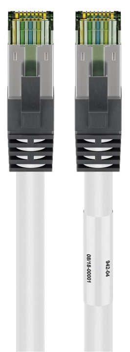 Goobay RJ45 (CAT 6A, 500 MHz) patchkabel med CAT 8.1 S/FTP rå kabel, vit 99,9 % syrefri kopparledare (OFC), AWG 24, halogenfri kabelhölje (LSZH) i gruppen Datautstyr / Kabler og adaptere / Nettverk / Cat8 hos TP E-commerce Nordic AB (C42881)