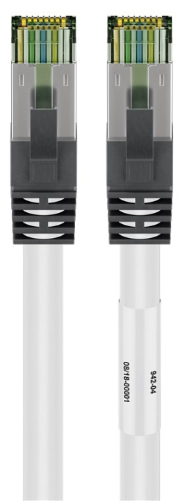 Goobay RJ45 (CAT 6A, 500 MHz) patchkabel med CAT 8.1 S/FTP-råkabel, hvit 99,9 % oksygenfri kobberleder (OFC), AWG 24, halogenfri kabelmantel (LSZH), 20 m i gruppen Datautstyr / Kabler og adaptere / Nettverk / Cat8 hos TP E-commerce Nordic AB (C42884)