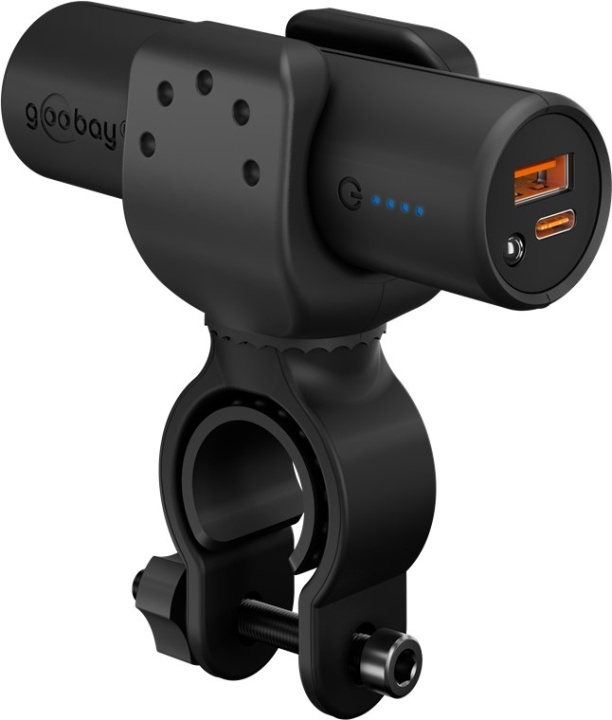 Goobay Bike powerbank 5.0 (5 000 mAh) liten, tynn og praktisk powerbank med en kapasitet på 5 000 mAh for montering på sykkelen i gruppen SMARTTELEFON & NETTBRETT / Ladere og Kabler / Powerbanks hos TP E-commerce Nordic AB (C43014)