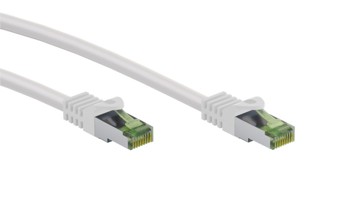 Goobay GHMT-sertifisert CAT 8.1 patchkabel, S/FTP (PiMF), hvit kobberleder, LSZH halogenfri kabelkappe, 1 m i gruppen Datautstyr / Kabler og adaptere / Nettverk / Cat8 hos TP E-commerce Nordic AB (C43044)
