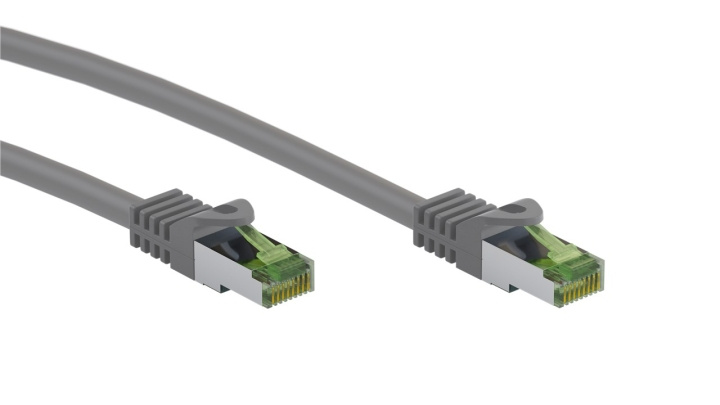 Goobay GHMT-sertifisert CAT 8.1 patchkabel, S/FTP (PiMF), grå kobberleder, LSZH halogenfri kabelkappe, 1 m i gruppen Datautstyr / Kabler og adaptere / Nettverk / Cat8 hos TP E-commerce Nordic AB (C43054)